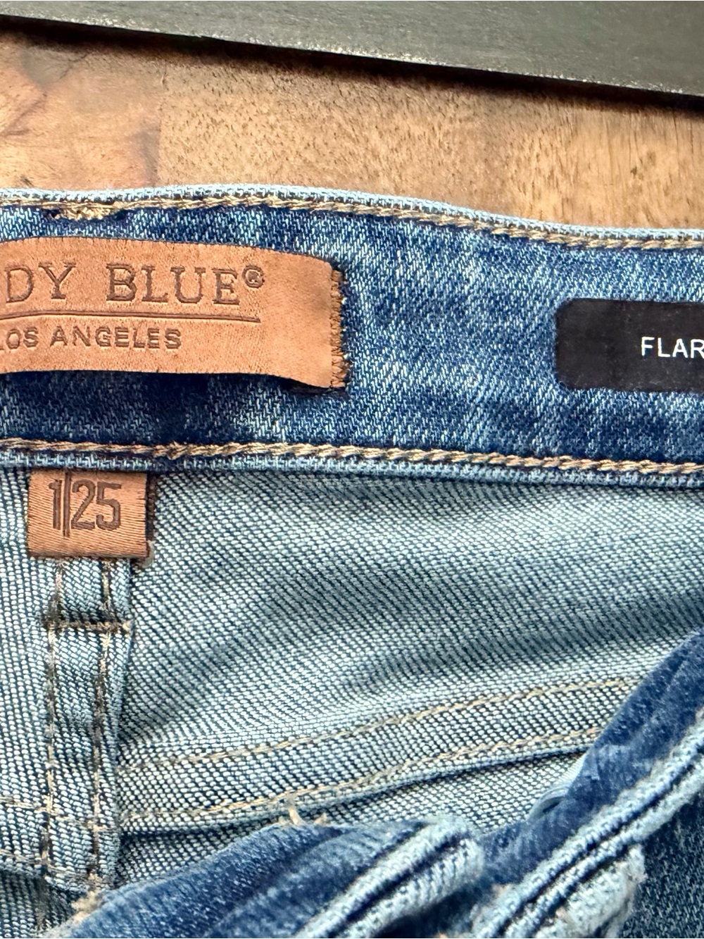 Judy Blue Medium Blue Flare Jeans - High Rise Wide Leg - Picture 2 of 4